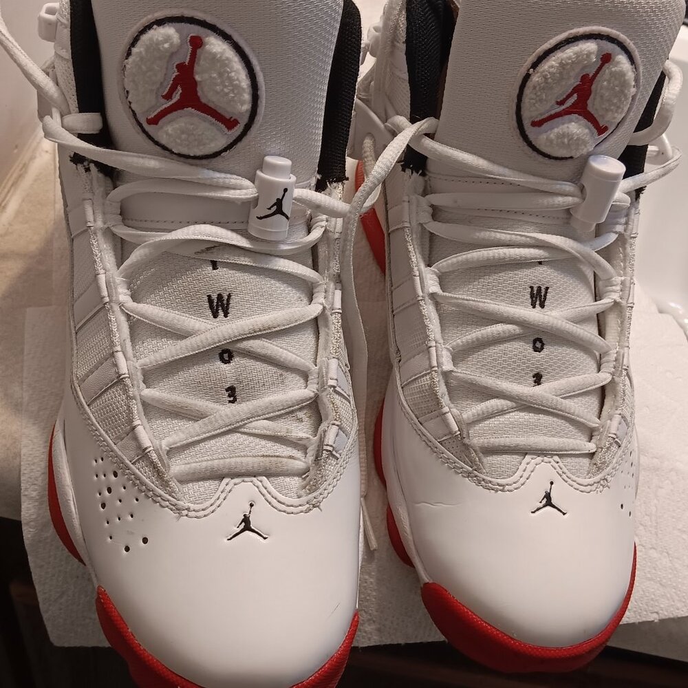 Red and White Air Jordans